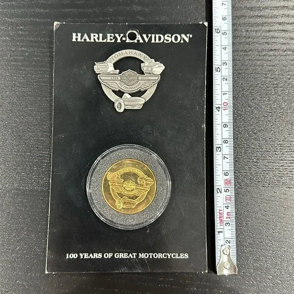 Harley-Davidson 100th Anniversary Vintage Limited Edition Pin and Coin Set